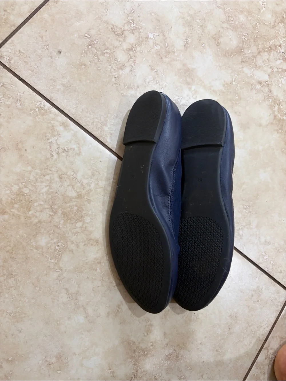 Tory Burch Navy Leather Slip-On Loafers
